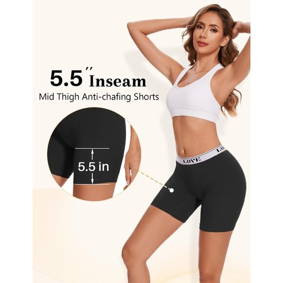 🆕Women's Black Boxer Briefs High Waisted Modal Boy Shorts Underwear - Picture 4 of 5